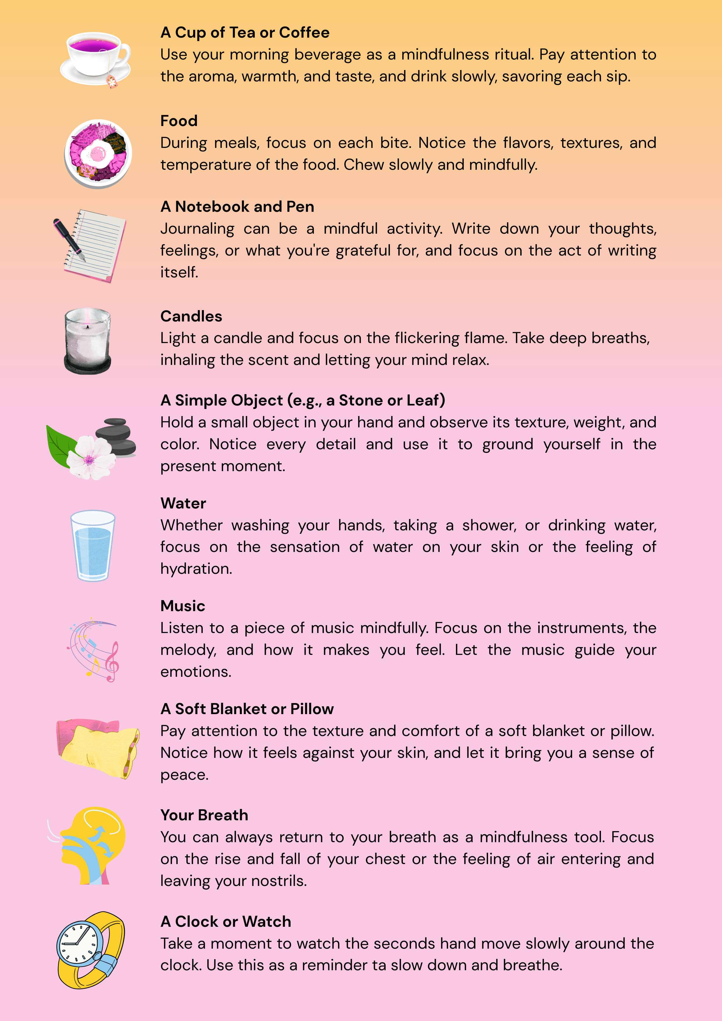 Mindfulness activities